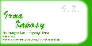 irma kaposy business card
